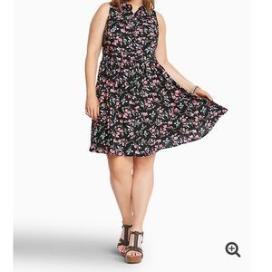 Torrid Floral Print Button Front Challis Dress